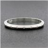 Image 2 : Antique Art Deco Orange Blossom Platinum 1.8mm Engraved Stack wedding Band Ring