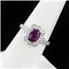 Image 3 : 1.72 ctw UNHEATED Purple Pink Kashmir Sapphire and 0.34 ctw Diamond Platinum Rin