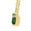 Image 5 : NEW 14K Gold 0.59 ctw Square Step Cut Emerald Petite Solitaire Pendant Necklace
