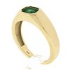 Image 1 : Unisex NEW 14K Yellow Gold 0.66 ctw Green Emerald Sideways Bezel Solitaire Ring