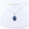 Image 1 : 13.56 ctw Blue Star Sapphire and 0.07 ctw Diamond 14K White Gold Pendant