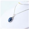 Image 2 : 13.56 ctw Blue Star Sapphire and 0.07 ctw Diamond 14K White Gold Pendant