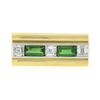 Image 4 : Unisex Vintage 18k Gold 1.10 ctw Baguette Tourmaline & Square Diamond Band Ring