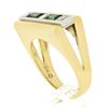 Image 9 : Unisex Vintage 18k Gold 1.10 ctw Baguette Tourmaline & Square Diamond Band Ring