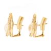Image 3 : 14K Yellow Gold 11mm Mabe Pearl & Dual Channel Diamond Circle Button Earrings