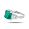 Image 2 : 5.14 ctw Emerald and 0.84 ctw Diamond Platinum Ring