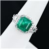 Image 3 : 5.14 ctw Emerald and 0.84 ctw Diamond Platinum Ring
