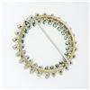 Image 4 : Vintage 14k Gold 1.60 ctw Round Diamond Emerald & White Pearl Circle Wreath Broo