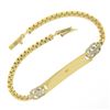Image 2 : 14k Gold 6.25" Engravable ID Chain Bracelet w/ Diamond Interlocking Circle Side