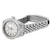 Image 4 : Rolex Ladies Stainless Steel Silver Index Diamond Bezel Date Watch With Rolex Bo
