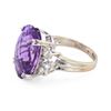Image 2 : 11.00 ctw Amethyst and 0.27 ctw Diamond 14K White Gold Ring