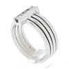 Image 1 : Estate 18k White Gold 0.72 ctw Channel Princess Cut Diamond 4-Row Wide Band Ring