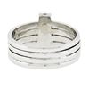 Image 3 : Estate 18k White Gold 0.72 ctw Channel Princess Cut Diamond 4-Row Wide Band Ring