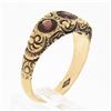 Image 9 : Antique Victorian 14k Gold 1.80 ctw Bezel Rhodolite Garnet Textured Repousse Rin
