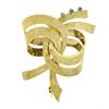 Image 1 : Vintage 18K Gold Sapphire Hand Engraved Textured Intertwined Ribbon Pin Brooch