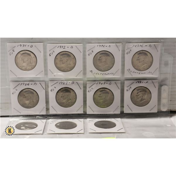 11 US 50 CENT COINS