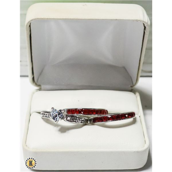 RING HEART GRAIN TITANIUM COLOR RING THREE LAYER