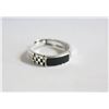 Image 1 : BLACK ENAMEL PLAID DESIGN ADJUSTABLE OPENING RING