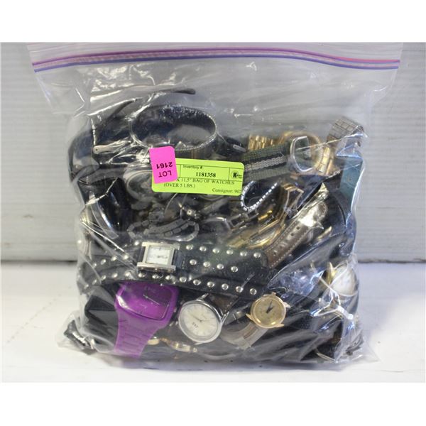 10.5" X 11.5" BAG OF WATCHES (OVER 5 LBS.)