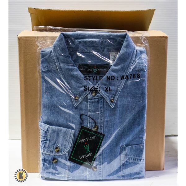 NEW MEN'S SHIRTS CASE OF 9 DENIM SIZE XL