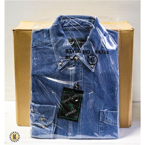 NEW MEN'S SHIRTS CASE OF 9 DENIM SIZE S