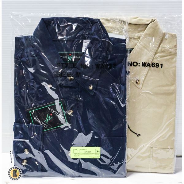 NEW MEN'S SHIRTS 1NAVY 1TAN SIZE M