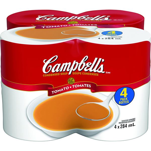 NEW 4 X 284ML CAMPBELLS TOMATO SOUP