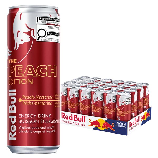 NEW 22 X 355ML RED BULL PEACH-NECTARINE