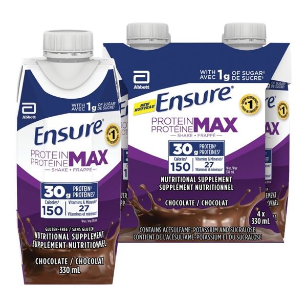 NEW 4 X 330ML ENSURE PROTEIN CHOCOLATE SUPPLEMENT