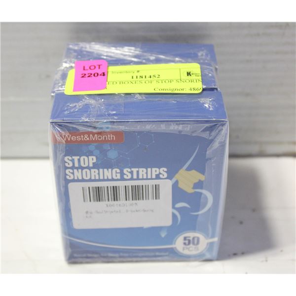 3 SEALED BOXES OF STOP SNORING STRIPS