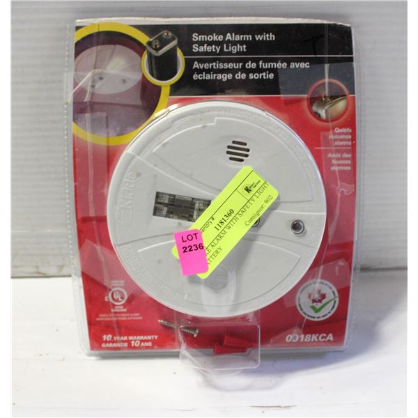 SMOKE ALARM WITH SAFETY LIGHT (BATTERY