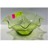 Image 1 : VINTAGE HAND BLOWN GREEN GLASS BOWL