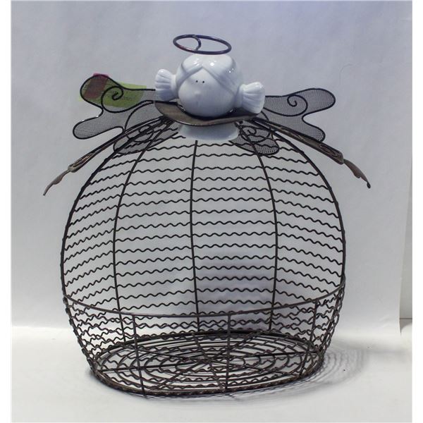 VINTAGE WIRE ANGEL BASKET