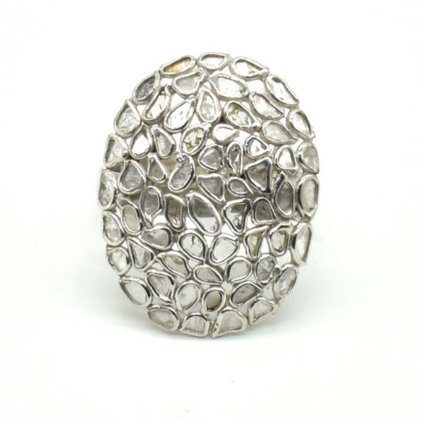BZ1819-51 SILVER DIAMOND (1.35CT) RING