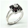 BZ1819-67 SILVER GARNET CZ(1.45CT) RING