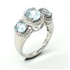 BZ1819-97 SILVER BLUE TOPAZ WHITE TOPAZ RING