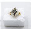 BZ1819-53 GOLDPLATE BLUE SAPPHIRE WHITE TOPAZ RING