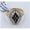 Image 3 : BZ1819-53 GOLDPLATE BLUE SAPPHIRE WHITE TOPAZ RING