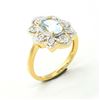 BZ1819-93 GOLDPLATE BLUE TOPAZ WHITE TOPAZ RING