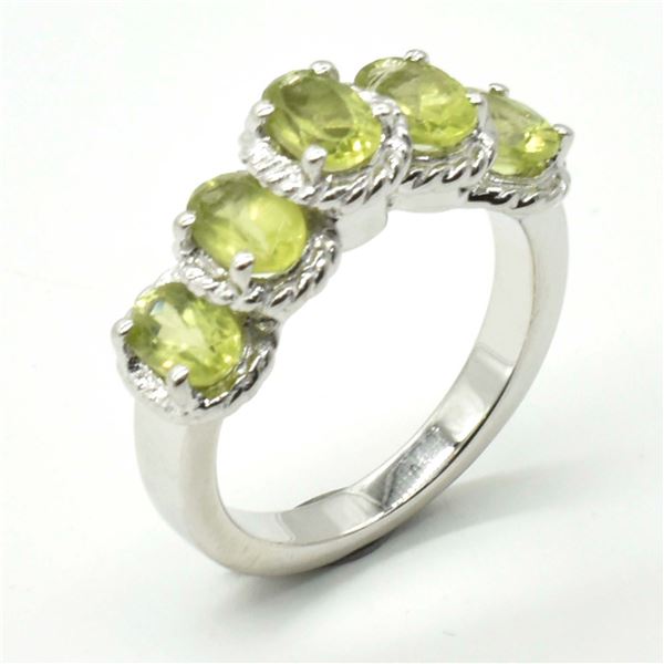 BZ1819-89 SILVER PERIDOT(2.25CT) RING