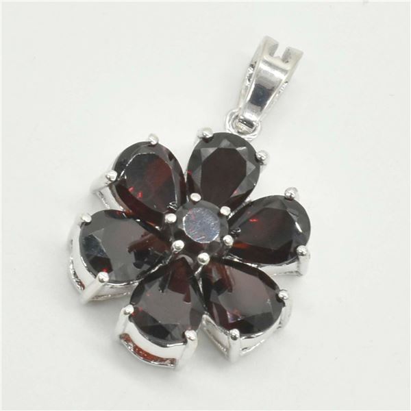 BZ1819-78 SILVER GARNET (5.4CT) PENDANT