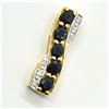 BZ1819-90 GOLD PLATED BLUE SAPPHIRE TOPAZ PENDANT