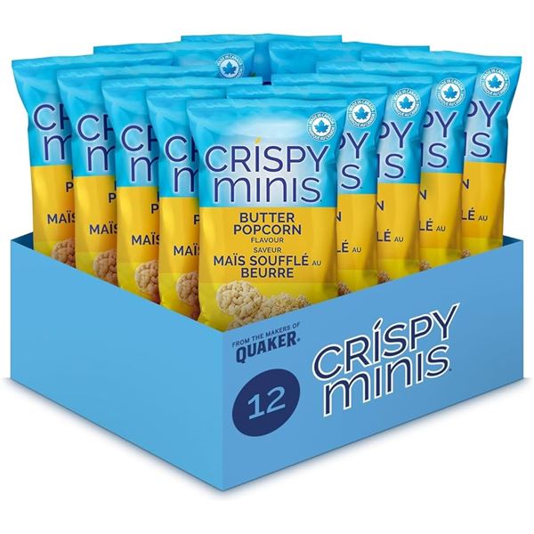 NEW 12 X 100G CRISPY MINIS BROWN RICE CHIP POPCORN