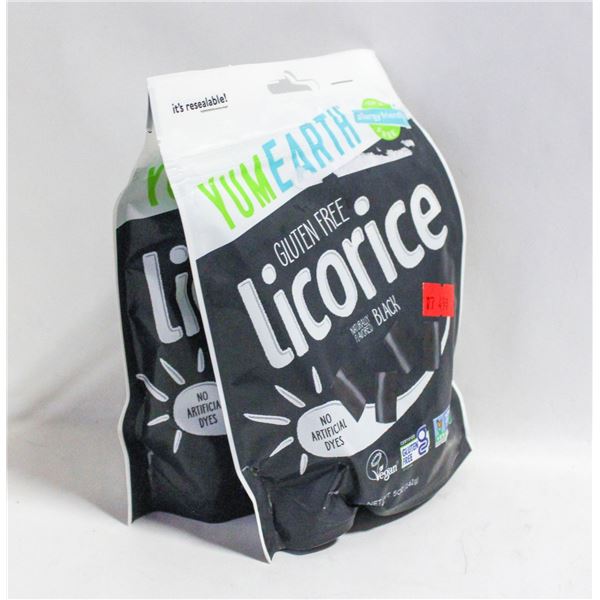 2 NEW BAGS OF YUMEARTH GLUTEN FREE BLACK LICORICE
