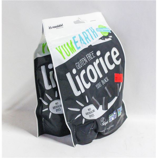 2 NEW BAGS OF YUMEARTH GLUTEN FREE BLACK LICORICE