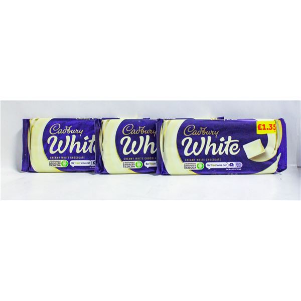3 NEW CADBURY WHITE CHOCOLATE BARS 100G BARS