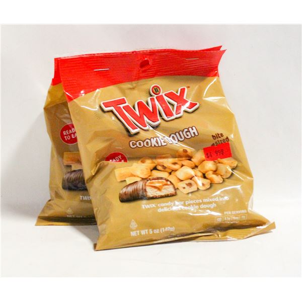 2 NEW BAGS OF TWIX COOKIE DOUGH BITE SIZED PIECES