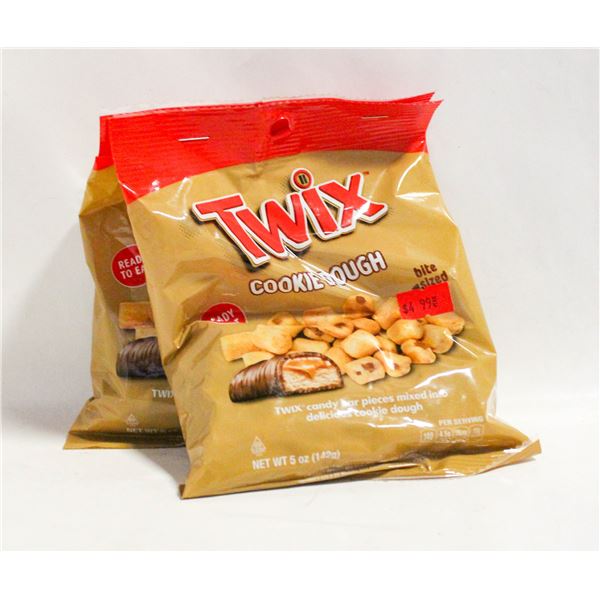 2 NEW BAGS OF TWIX COOKIE DOUGH BITE SIZED PIECES