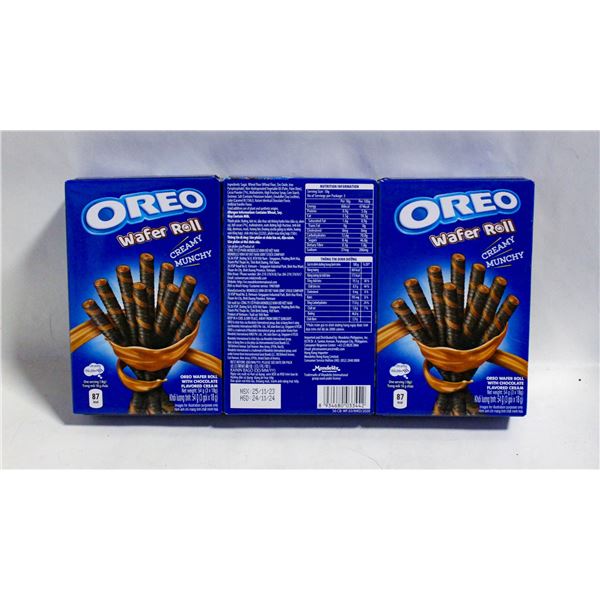 3 NEW BOXES OF OREO WAFER ROLLS WITH CHOCOLATE