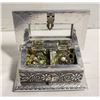 Image 1 : ESTATE SILVER JEWELRY BOX WITH ESTATE
